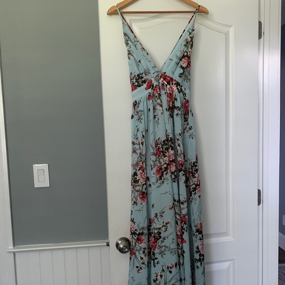 Blue floral maxi dress - Picture 2 of 2